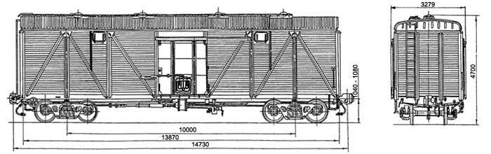 Крытый грузовой железнодорожный вагон 11-066-08